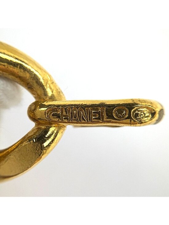 Chanel CC Logo Chain Belt Leather Gold Black